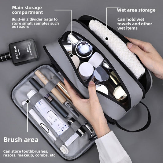 Three-Layer Large-Capacity Men's Toiletry Bag – Travel Portable Cosmetic Storage Bag with Compartments for College Dorm, Camp, Gym – Perfect for Organized Packing