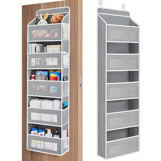 Sweethaven over the Door Organizer Storage-5-Tier Hanging Organizer with 10 Large Pockets Anti-Tilt Design 44 Lb Capacity for Bedroom Bathroom Baby Product Storage Dormitory Back to School Must Have Everyday Storage