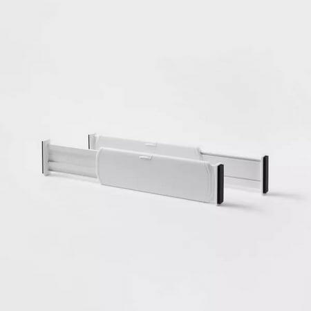 Brightroom Plastic Drawer Dividers – Adjustable White Organizer Set of 2
