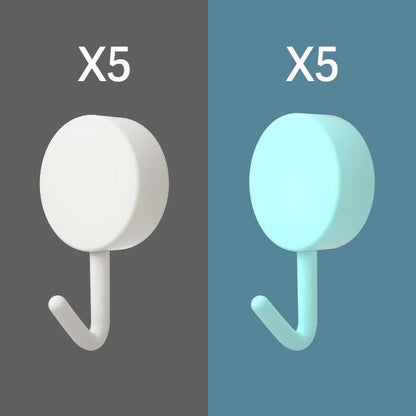 10PCS Self Adhesive Wall Hook Strong Without Drilling Coat Bag Bathroom Door Kitchen Towel Hanger Hooks Home Storage Accessories Decorative Hooks Entrance Organizers with Self-Adhesive Hooks for Hanging Keys Towels