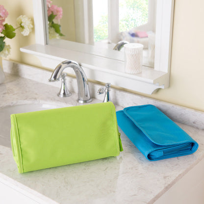 Foldable Hanging Toiletry Bag – Portable Travel Makeup Organizer with Storage Compartments
