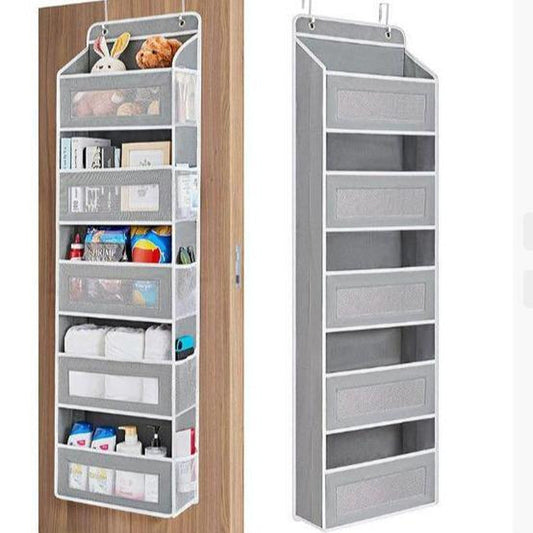 Over the Door Organizer Storage-5-Tier Hanging Organizer with 10 Large Pockets, Anti-Tilt Design, 44 Lb Capacity for Bedroom, Bathroom, Baby Product Ptorage，Dormitory Storage，Back to School Must Have
