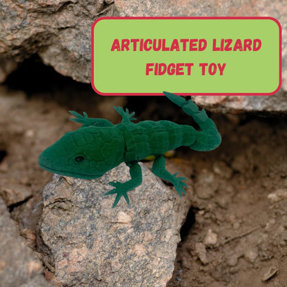 Articulated Lizard Fidget Toy | 3D Printed Flexible Fidget Toy or Desk Display | Made in USA