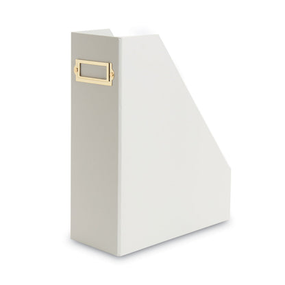 U Brands Four-Piece Desk Organization Kit, Magazine Holder/Paper Tray/Pencil Cup/Storage Bin, Chipboard, Gray
