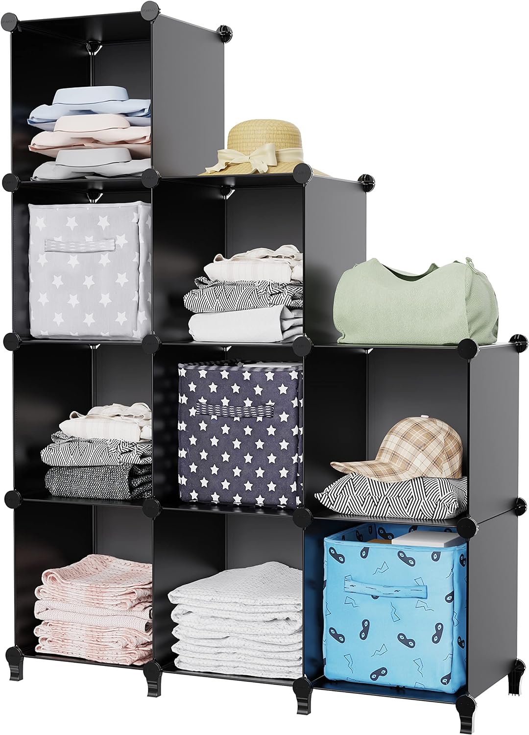 Portable 9Cube Closet Organizer for Garment Storage