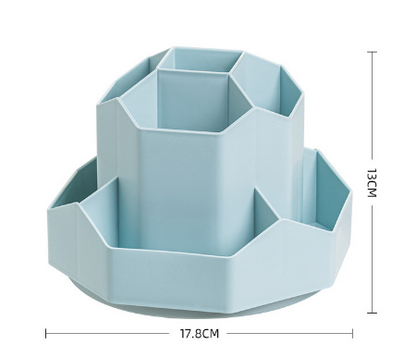 Large capacity rotatable pen holder plastic storage box rotating desktop stationery multifunctional office