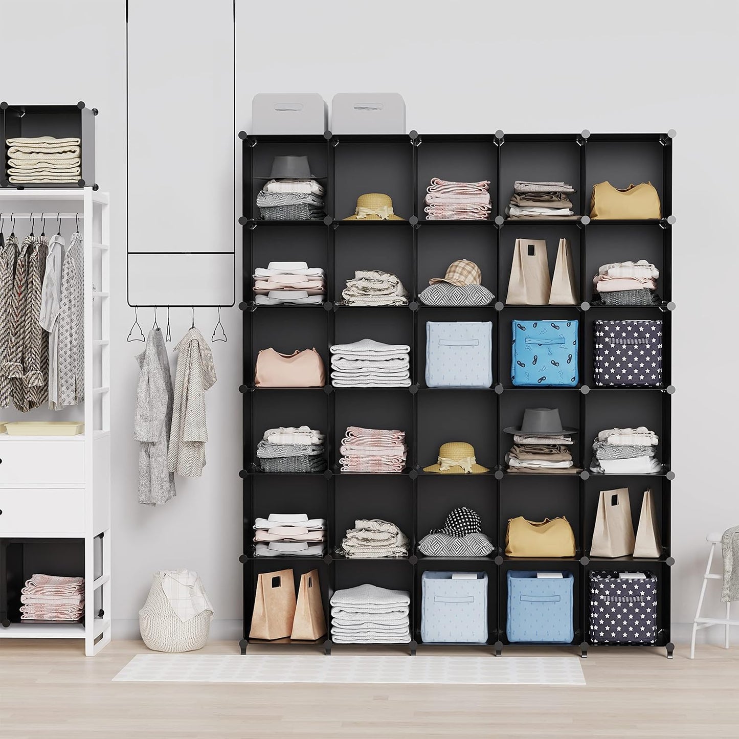 Portable 9Cube Closet Organizer for Garment Storage