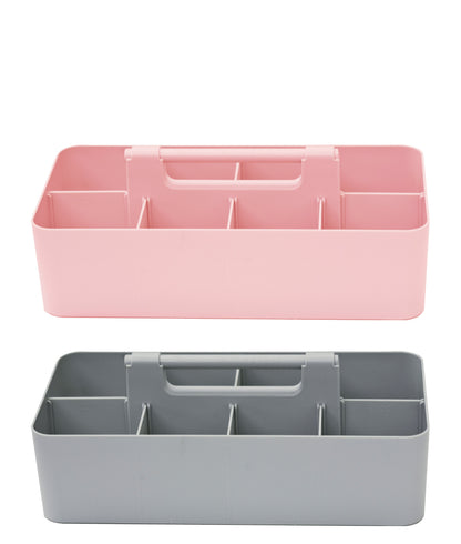 Enjoy Organizer -Portable Caddy Organizer -2 Stackable Plastic Caddy with Handle | Desk, Makeup, Dorm Caddy, Classroom Art Organizers (Made In Usa)