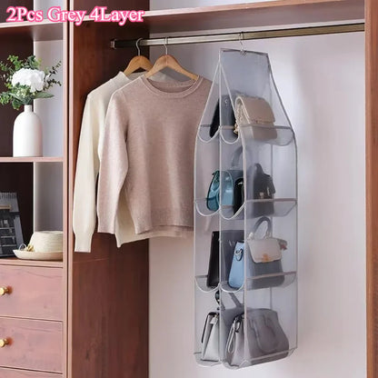 1/2PCS Hanging Storage Bags – 3/4-Layer Transparent Dust-Proof Organizer for Clothes, Bags & Accessories