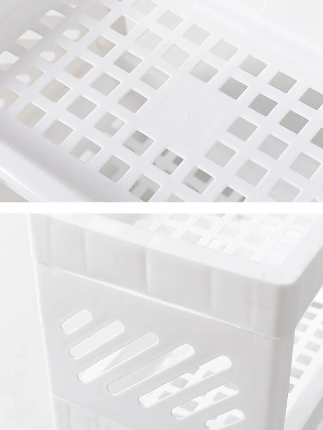 PP Desktop Double Layer Storage Rack – White Organizer for Desk
