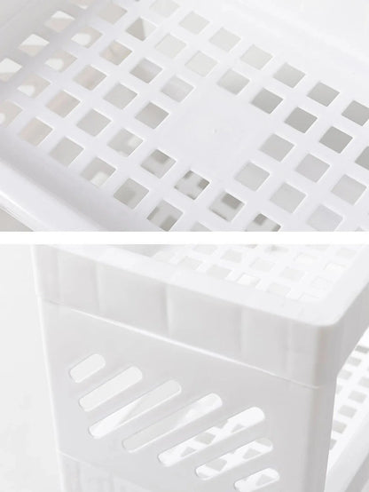 PP Desktop Double Layer Storage Rack – White Organizer for Desk