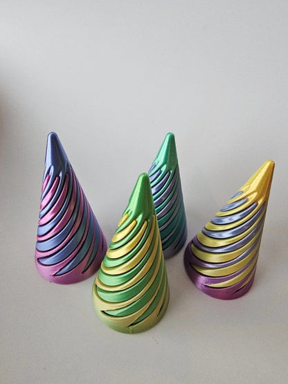 Swirl Cone Fidget Toy – 3D Printed Spiral Sensory Desk Toy for Focus & Stress Relief