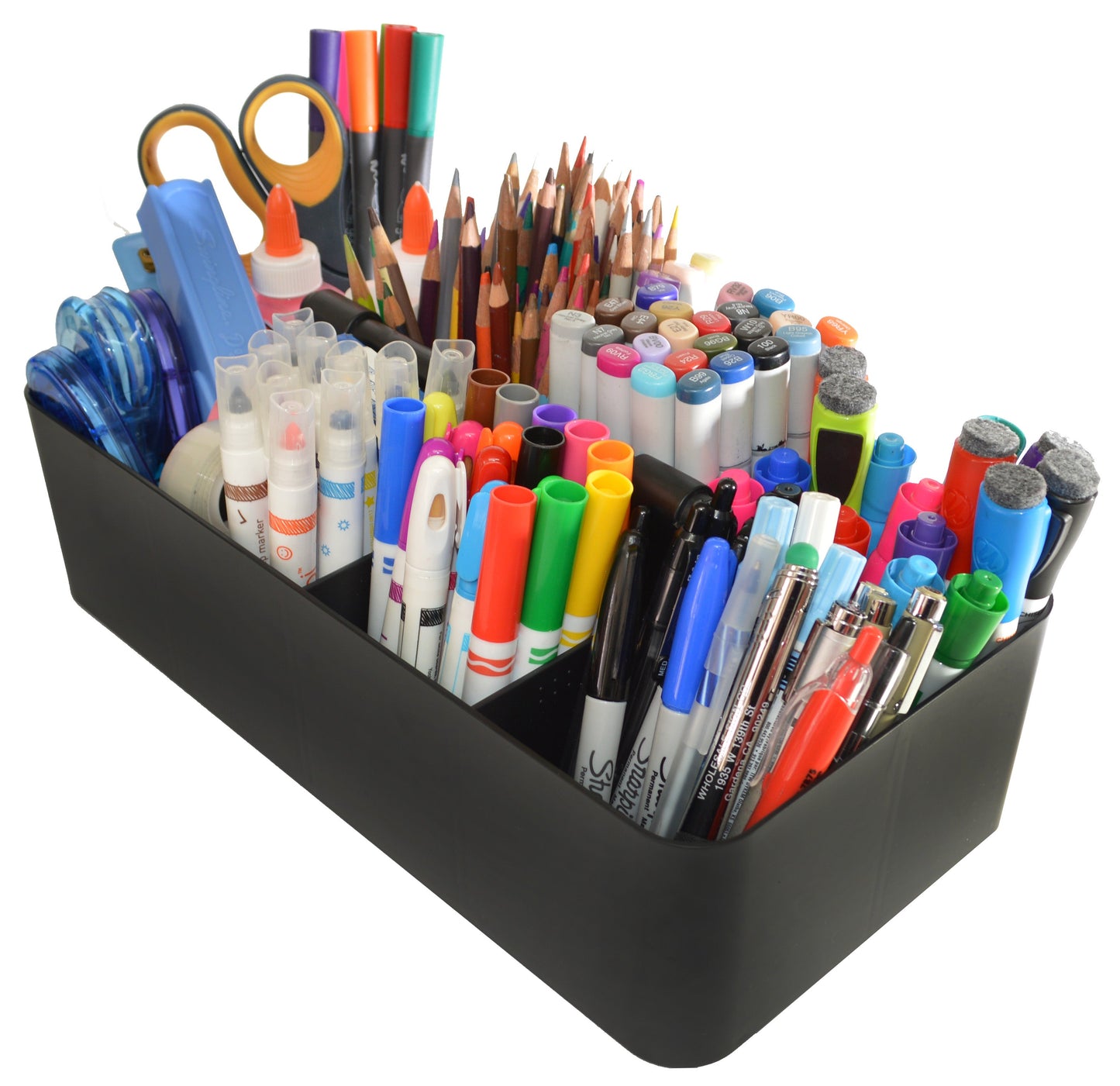 Enjoy Organizer -Portable Caddy Organizer -2 Stackable Plastic Caddy with Handle | Desk, Makeup, Dorm Caddy, Classroom Art Organizers (Made In Usa)
