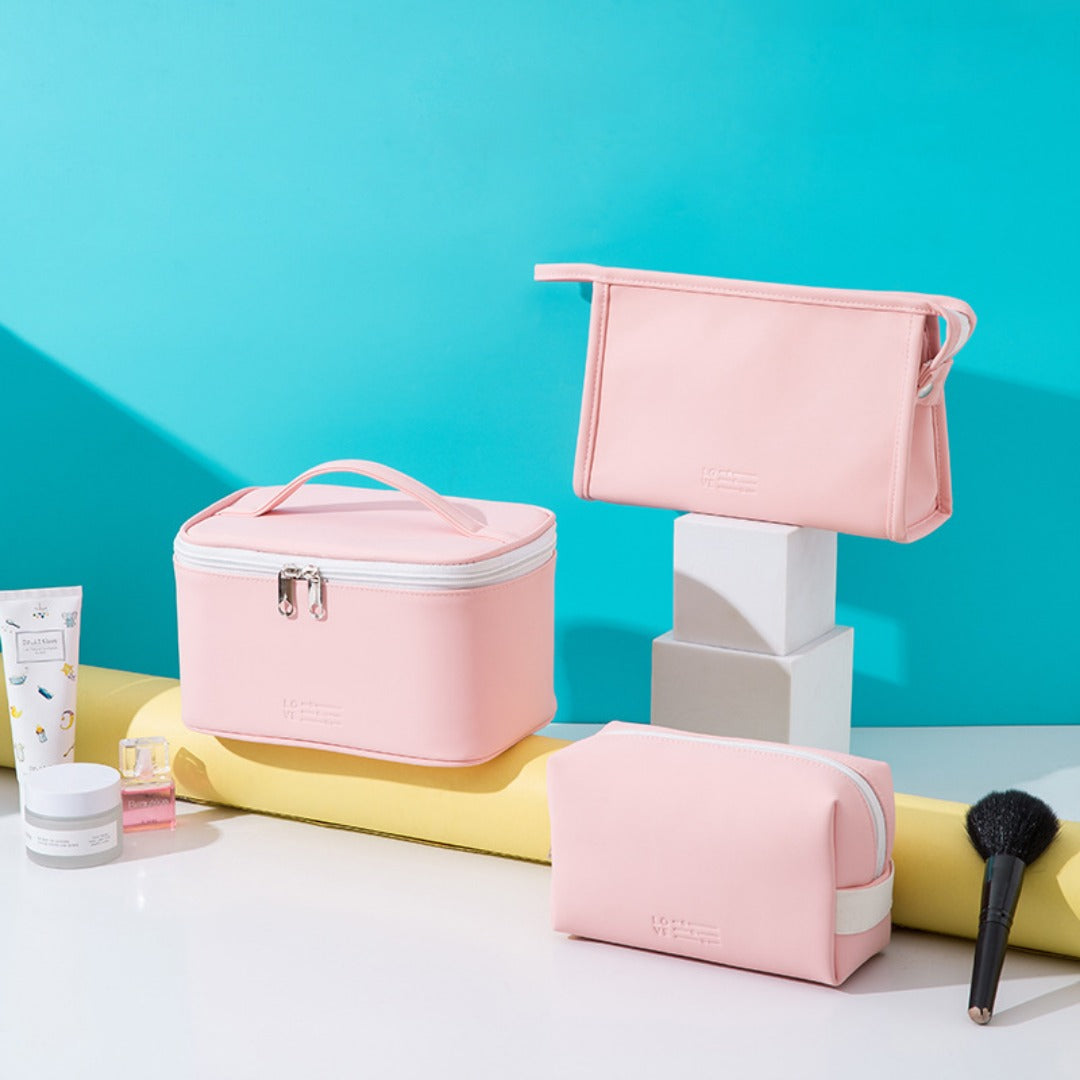 3-Piece Makeup Bag Set – Waterproof Cosmetic Organizer for College, Gym & Travel