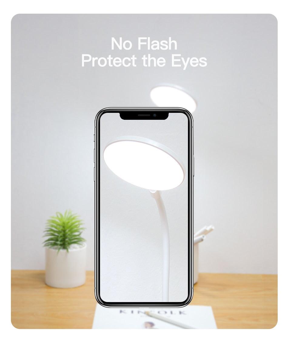 Rechargeable LED Desk Lamp with Pen Holder & Phone Stand – Adjustable Study Lamp for Students